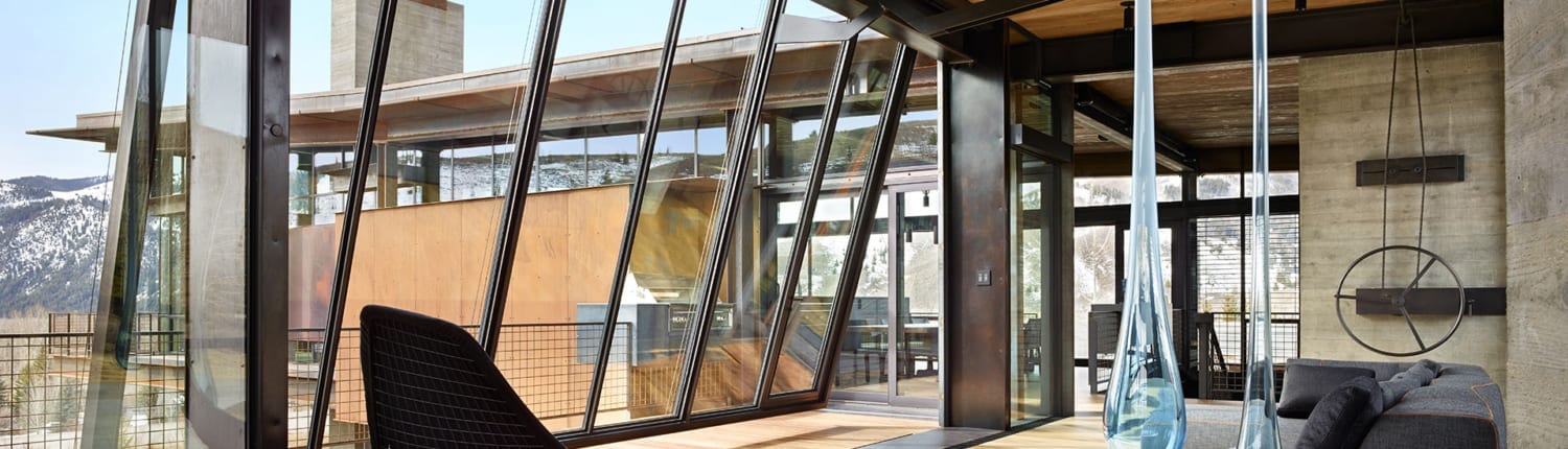 Massive Glass and Steel Door - Bigwood Residence